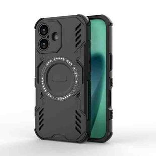 For iPhone 17 Butterfly Armor MagSafe Magnetic Ring Shockproof Phone Case(Black)