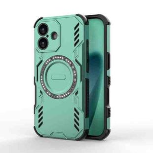 For iPhone 17 Butterfly Armor MagSafe Magnetic Ring Shockproof Phone Case(Light Green)