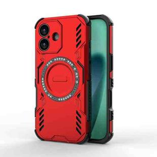 For iPhone 17 Butterfly Armor MagSafe Magnetic Ring Shockproof Phone Case(Red)