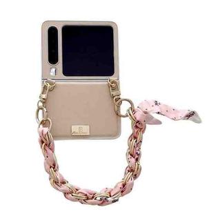 For Huawei Pura X Silver Frame Morandi Leather Texture Phone Case With Strap(Gold)