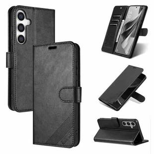For Samsung Galaxy S24+ 5G AZNS Sheepskin Texture Flip Leather Phone Case(Black)