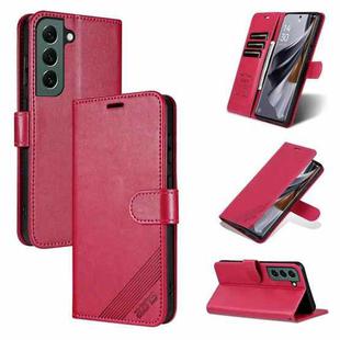 For Samsung Galaxy S22+ 5G AZNS Sheepskin Texture Flip Leather Phone Case(Red)