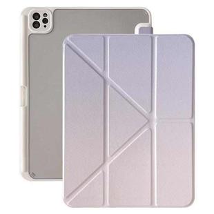 For iPad Air 11 2025 / 2024 Rainbow Gradient Y-Fold Holder Leather Tablet Case(Gradient Purple)
