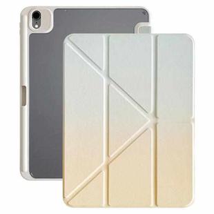 For iPad mini 2024 / 6 Rainbow Gradient Y-Fold Holder Leather Tablet Case(Gradient Yellow)