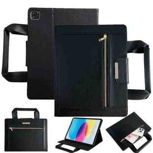 For iPad Air 11 2025 / 2024 Zipper Handle Retro Smart Leather Tablet Case(Black)