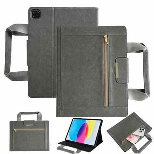 For iPad Air 11 2025 / 2024 Zipper Handle Retro Smart Leather Tablet Case(Grey)