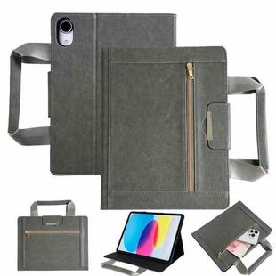 For iPad mini 2024 / 6 Zipper Handle Retro Smart Leather Tablet Case(Grey)