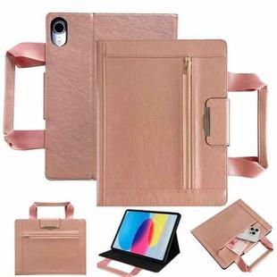 For iPad mini 2024 / 6 Zipper Handle Retro Smart Leather Tablet Case(Rose Gold)