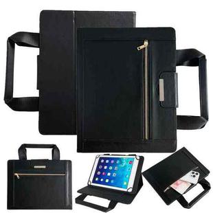 10 inch Zipper Handle Retro Leather Tablet Case(Black)
