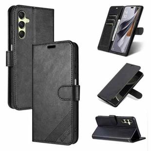 For Samsung Galaxy A15 AZNS Sheepskin Texture Flip Leather Phone Case(Black)