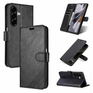 For Samsung Galaxy A26 5G AZNS Sheepskin Texture Flip Leather Phone Case(Black)