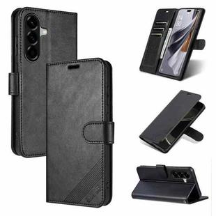 For Samsung Galaxy A36 5G AZNS Sheepskin Texture Flip Leather Phone Case(Black)