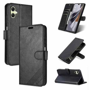 For Samsung Galaxy A07 4G AZNS Sheepskin Texture Flip Leather Phone Case(Black)
