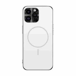 For iPhone 14 Pro Metal Mens Acrylic PC Thin Circle MagSafe Phone Case(White)