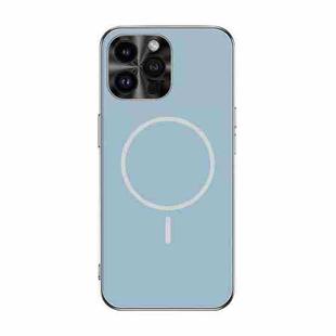 For iPhone 14 Pro Metal Mens Acrylic PC Thin Circle MagSafe Phone Case(Sierra Blue)