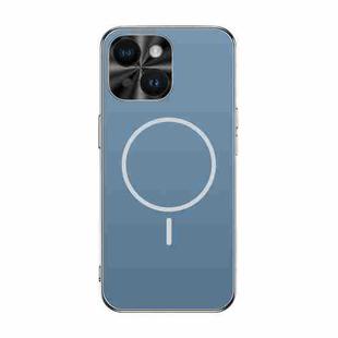 For iPhone 13 Metal Mens Acrylic PC Thin Circle MagSafe Phone Case(Navy Blue)