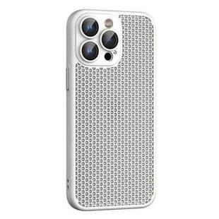 For iPhone 15 Pro Max Cooling Skin Feel PC Phone Case with Lens Film(White)