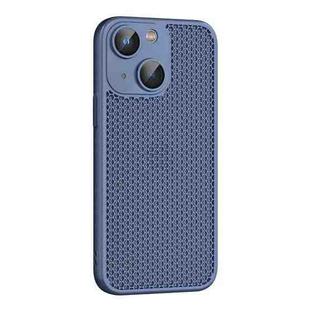 For iPhone 15 Cooling Skin Feel PC Phone Case with Lens Film(Navy Blue)