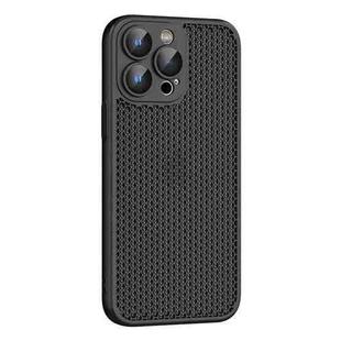 For iPhone 14 Pro Cooling Skin Feel PC Phone Case with Lens Film(Black)