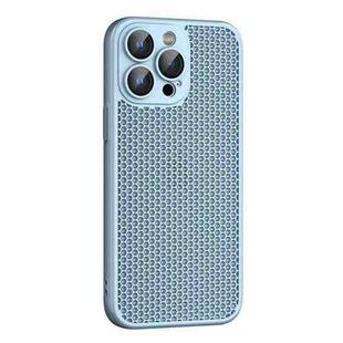 For iPhone 13 Pro Max Cooling Skin Feel PC Phone Case with Lens Film(Sierra Blue)