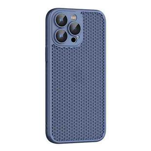 For iPhone 13 Pro Max Cooling Skin Feel PC Phone Case with Lens Film(Navy Blue)