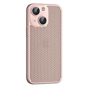 For iPhone 13 Cooling Skin Feel PC Phone Case with Lens Film(Pink)