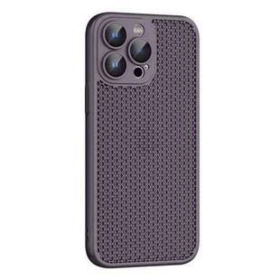 For iPhone 12 Pro Max Cooling Skin Feel PC Phone Case with Lens Film(Purple)