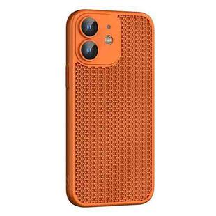 For iPhone 12 Cooling Skin Feel PC Phone Case with Lens Film(Orange)