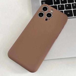 For iPhone 15 Pro Max Fine Hole Insert Card Slot TPU Phone Case(Brown)