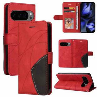 For Google Pixel 10 5G / 10 Pro 5G Global Dual-color Splicing Flip Leather Phone Case(Red)