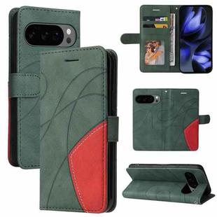 For Google Pixel 10 5G / 10 Pro 5G Global Dual-color Splicing Flip Leather Phone Case(Green)