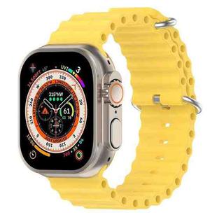 For Apple Watch 46mm / 49mm / 45mm / 44mm xDfind Ocean Silicone Watch Band(Yellow)