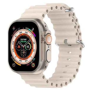 For Apple Watch 46mm / 49mm / 45mm / 44mm xDfind Ocean Silicone Watch Band(Starlight)