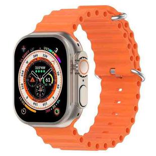 For Apple Watch 42mm / 41mm / 40mm / 38mm xDfind Ocean Silicone Watch Band(Orange)