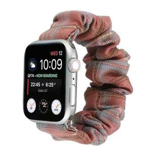 For Apple Watch Series 7 45mm / 6 & SE & 5 & 4 44mm / 3 & 2 & 1 42mm JK Uniform Style Cloth + Stainless Steel Watch Band(Red + Blue)