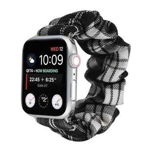 For Apple Watch Series 7 45mm / 6 & SE & 5 & 4 44mm / 3 & 2 & 1 42mm JK Uniform Style Cloth + Stainless Steel Watch Band(Black + White)(Black + White)