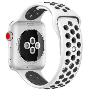 For Apple Watch 46mm / 49mm / 45mm / 44mm xDfind Two Color Silicone Sports Watch Band(White Black)