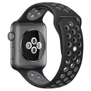 For Apple Watch 42mm / 41mm / 40mm / 38mm xDfind Two Color Silicone Sports Watch Band(Black Grey)