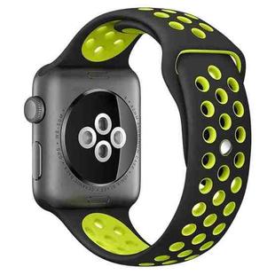 For Apple Watch 42mm / 41mm / 40mm / 38mm xDfind Two Color Silicone Sports Watch Band(Black Yellow)