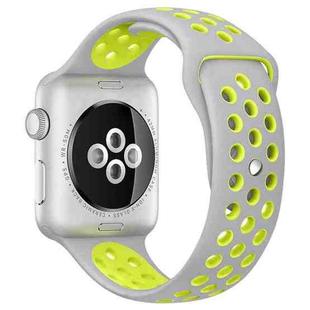 For Apple Watch 42mm / 41mm / 40mm / 38mm xDfind Two Color Silicone Sports Watch Band(Grey Yellow)