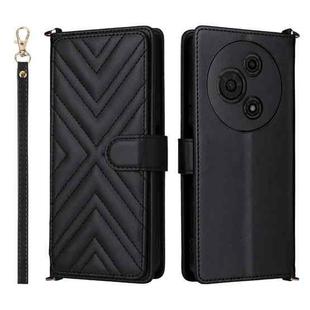 For TCL 605 / 60 SE Multifunctional 6-Card Slots Leather Phone Case with Wrist Strap(Black)