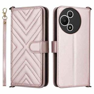 For TCL 60 SE NxtPaper 5G Multifunctional 6-Card Slots Leather Phone Case with Wrist Strap(Pink)