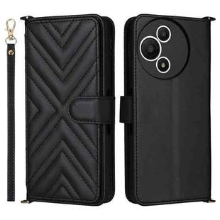 For TCL 60 SE NxtPaper 5G Multifunctional 6-Card Slots Leather Phone Case with Wrist Strap(Black)
