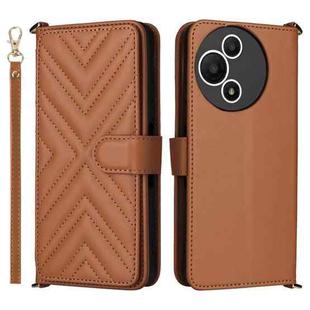 For TCL 60 SE NxtPaper 5G Multifunctional 6-Card Slots Leather Phone Case with Wrist Strap(Brown)