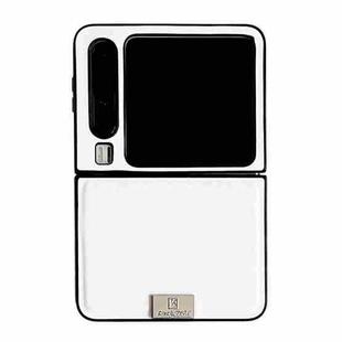 For Huawei Pura X Morandi Solid Color Leather Texture Phone Case(White)