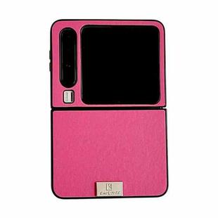For Huawei Pura X Morandi Solid Color Leather Texture Phone Case(Rose Red)