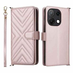 For Umidigi Note 100 4G / 5G / Note 100A Multifunctional 6-Card Slots Leather Phone Case with Wrist Strap(Pink)