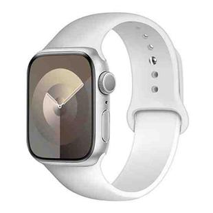 For Apple Watch 46mm / 49mm / 45mm / 44mm xDfind Solid Color Silicone Sports Watch Band(White)