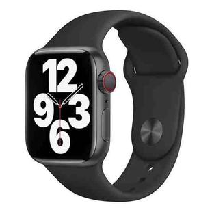 For Apple Watch 42mm / 41mm / 40mm / 38mm xDfind Solid Color Silicone Sports Watch Band(Black)