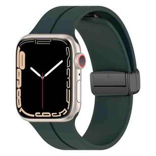 For Apple Watch 42mm / 41mm / 40mm / 38mm xDfind Solid Color Magnetic Buckle Silicone Watch Band(Green)